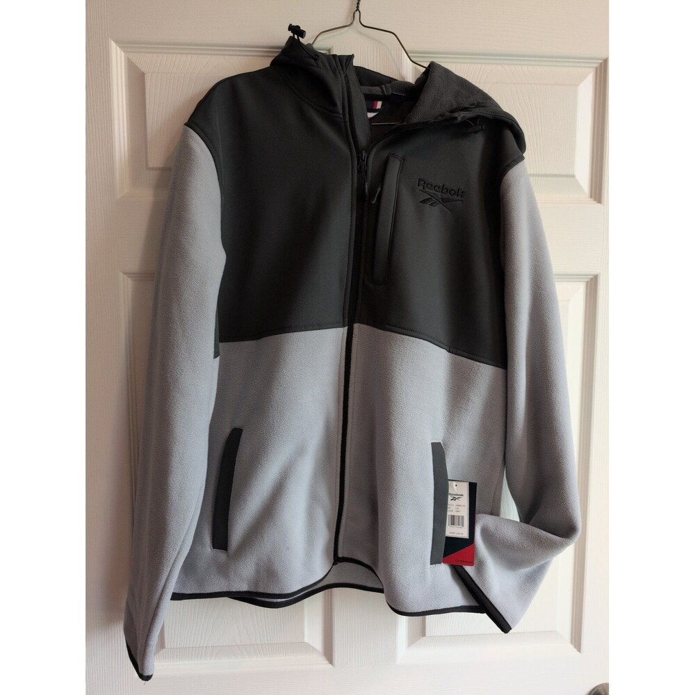 Reebok Men's Size Large Softshell Jacket Charcoal Grey Full Zip